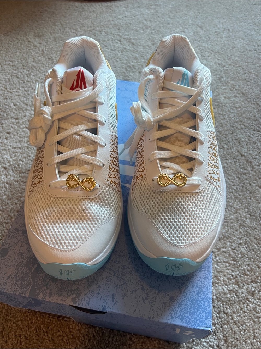 NWT Ja morant 1’s (“Chinese new year”) mens size 13, white metallic gold